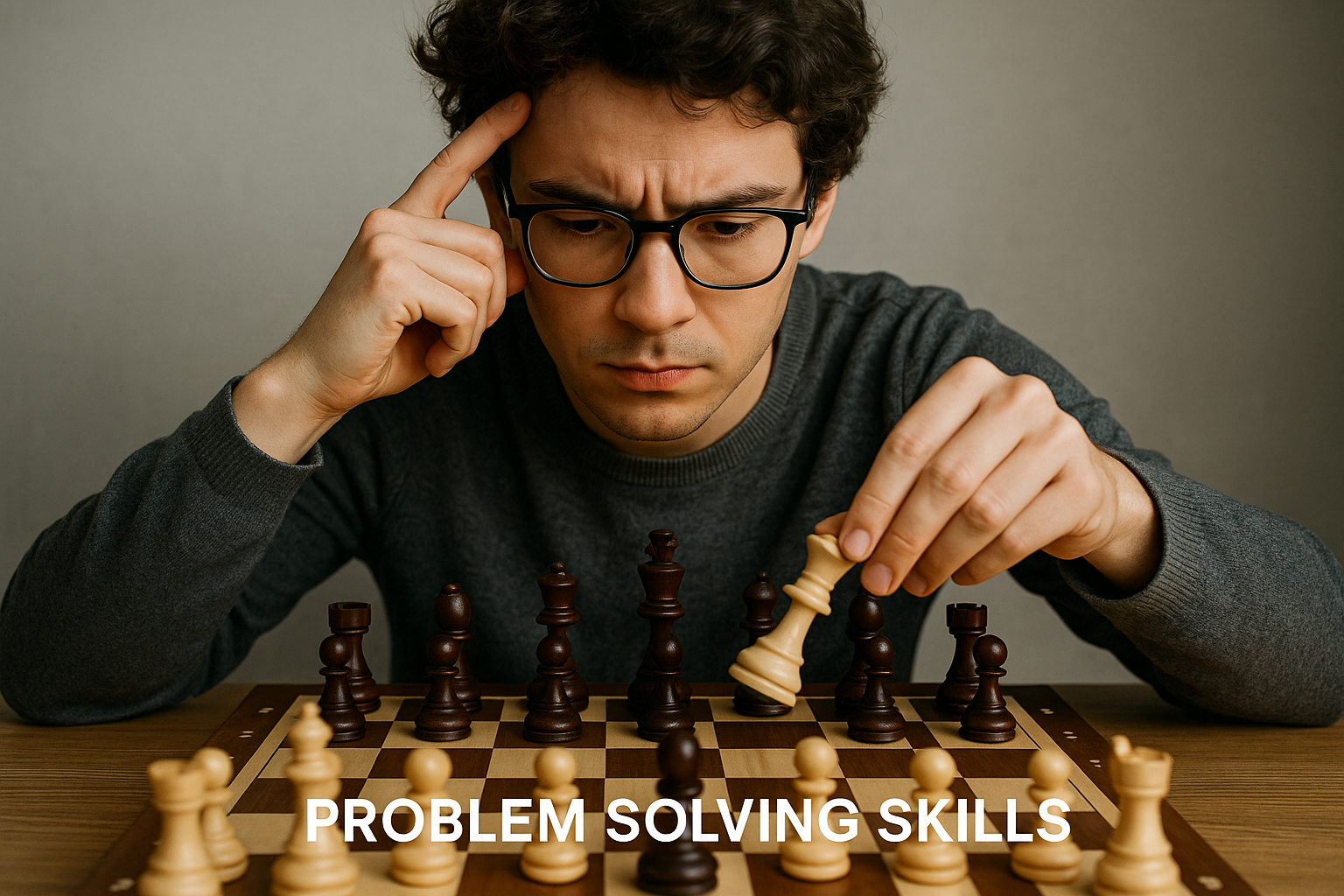 An image depicting problem solving skills through chess for students.